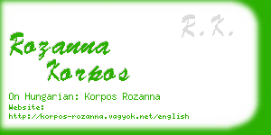 rozanna korpos business card